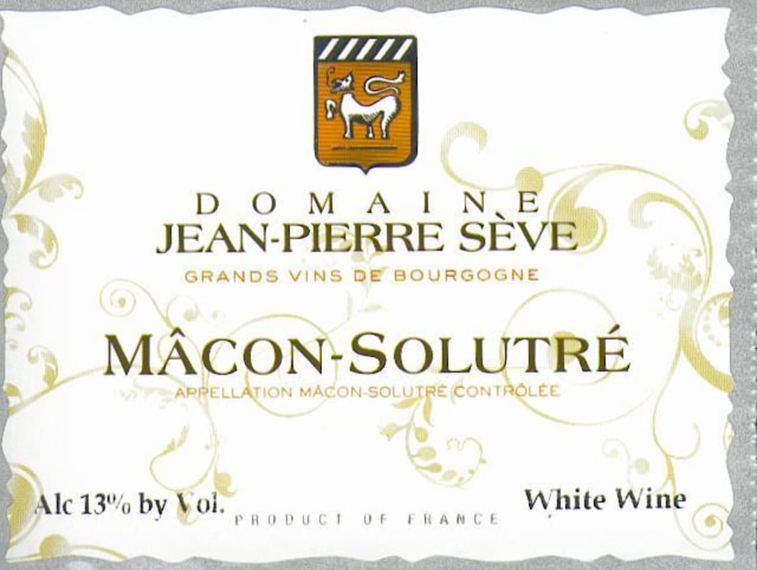 Domaine Jean-Pierre Seve Macon-Solutre 2015 Front Label