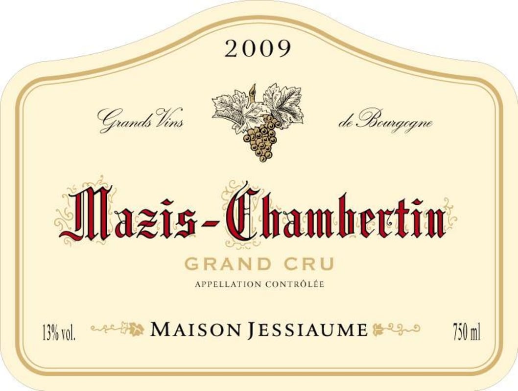 Domaine Jessiaume Mazis-Chambertin Grand Cru 2009 Front Label