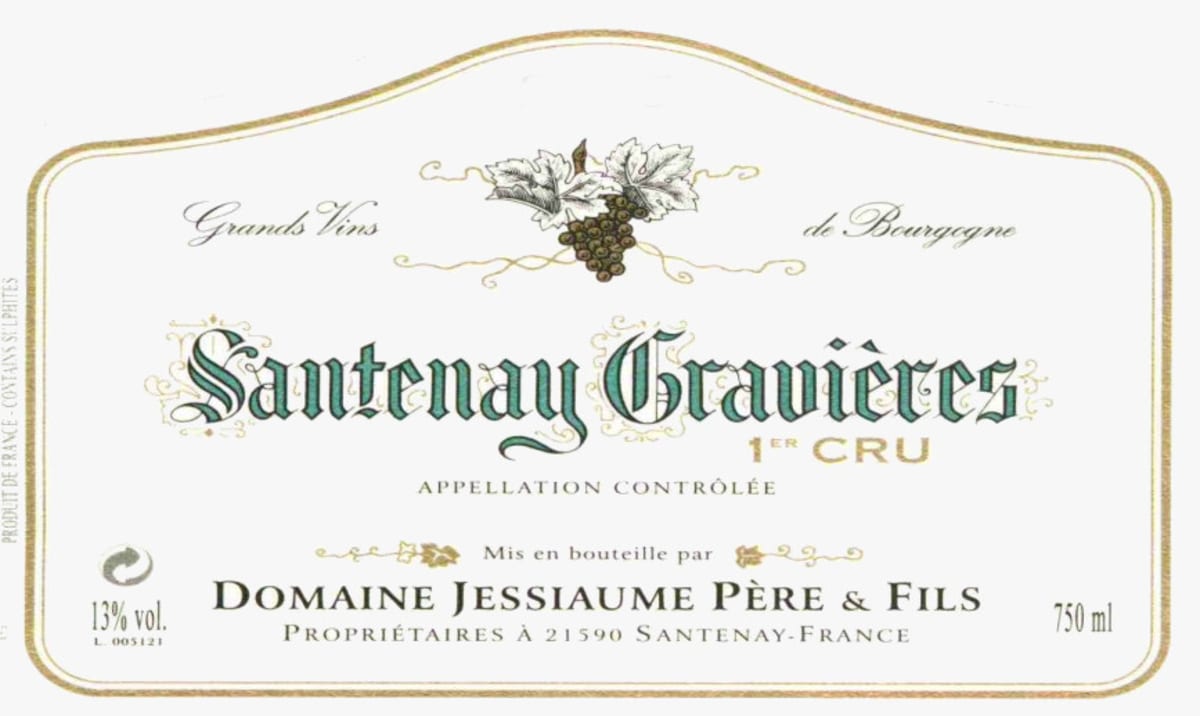 Domaine Jessiaume Santenay Les Gravieres Premier CRU Blanc 2010 Front Label