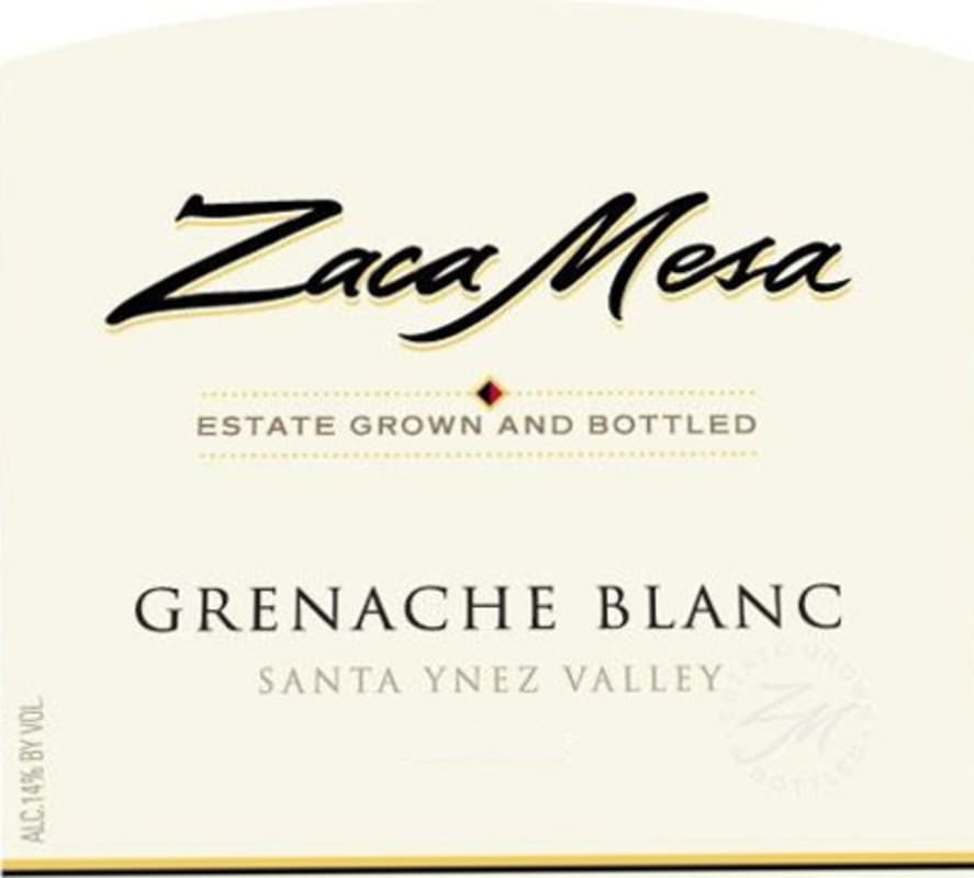 Zaca Mesa Grenache Blanc 2013 Front Label