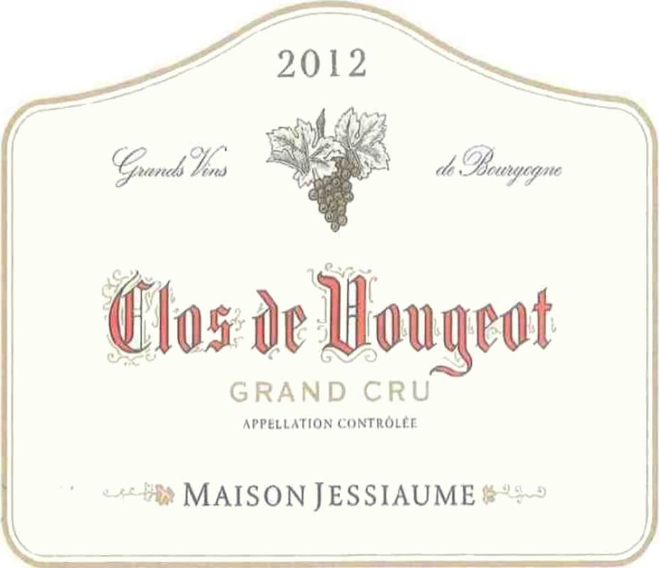 Domaine Jessiaume Clos Vougeot Grand Cru 2012 Front Label