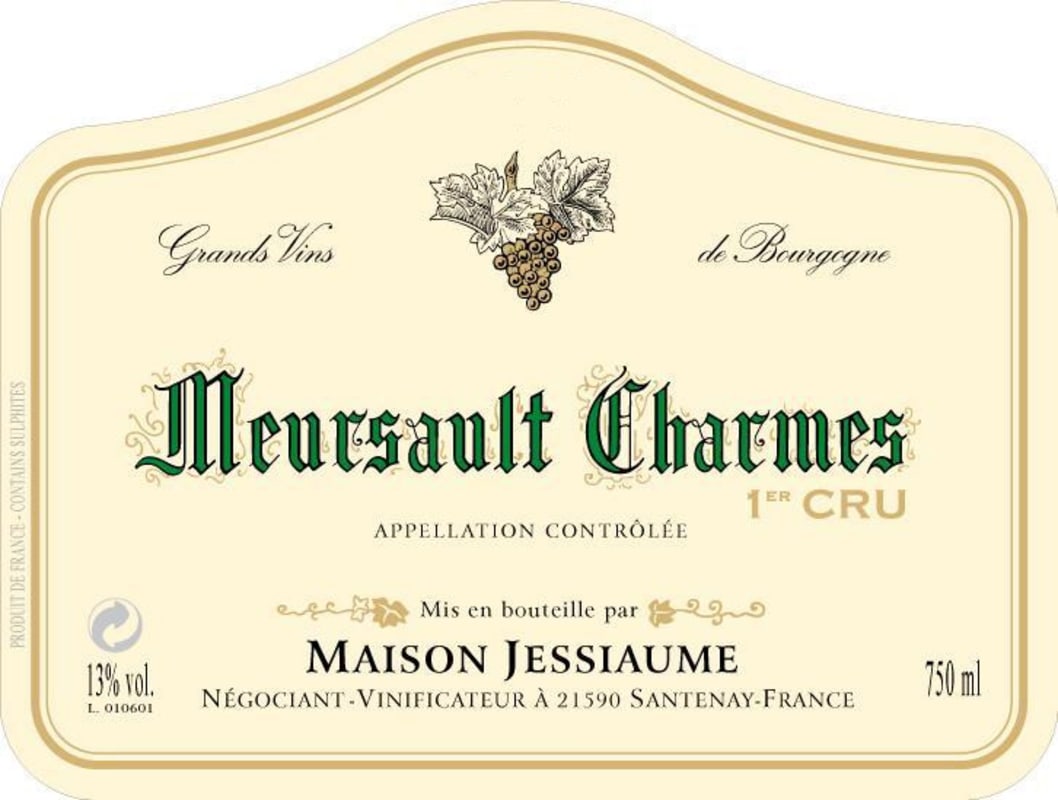 Domaine Jessiaume Meursault Charmes Premier Cru 2011 Front Label