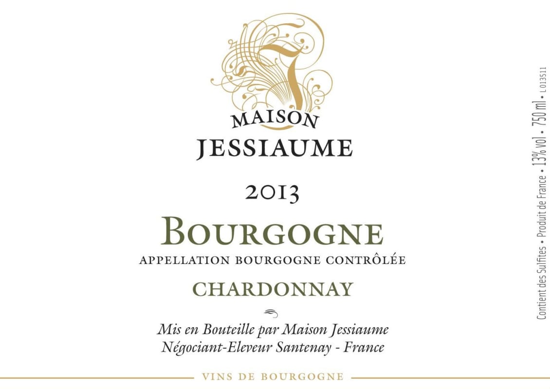 Domaine Jessiaume Bourgogne Chardonnay 2013 Front Label