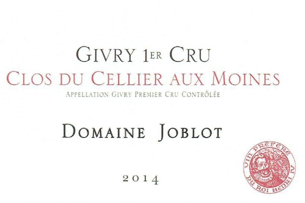 Domaine Joblot Givry Clos du Cellier Aux Moines Premier Cru 2014 Front Label