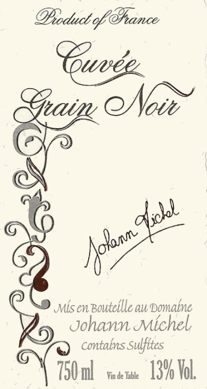 Domaine Johann Michel Cornas Cuvee Grain Noir 2012 Front Label