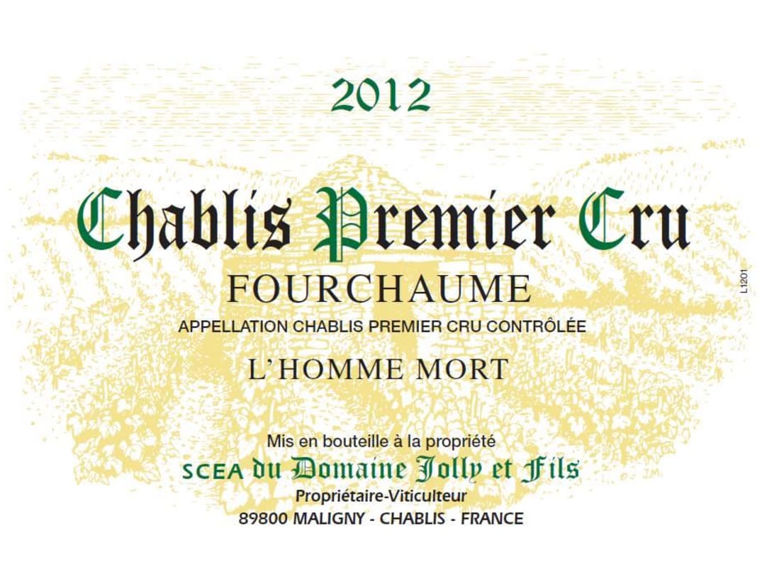 Domaine Jolly & Fils Chablis Fourchaume Premier Cru 2012 Front Label