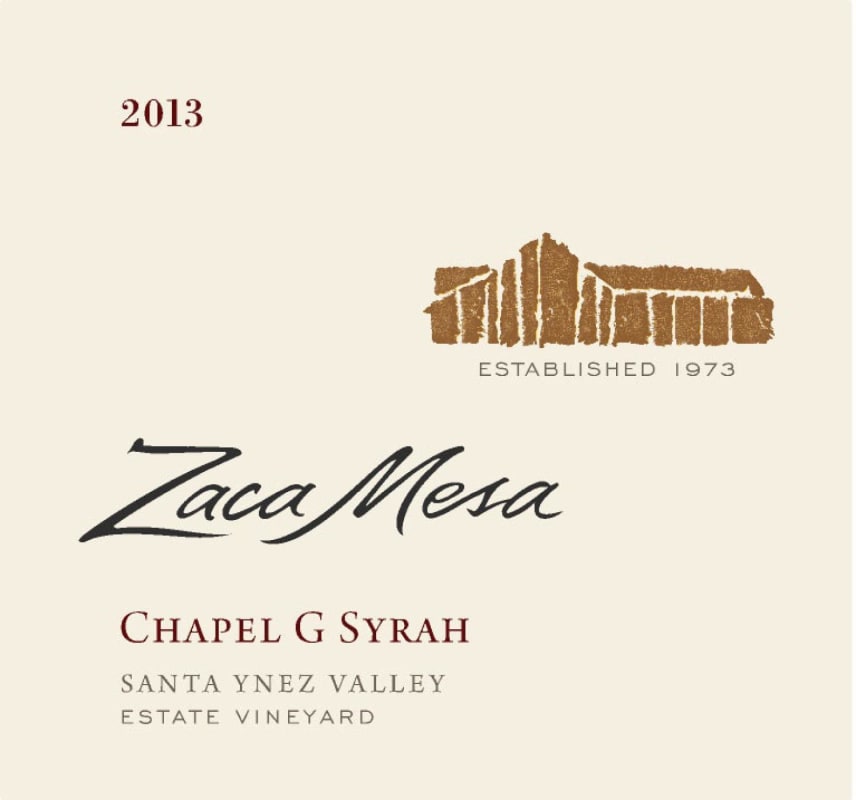 Zaca Mesa Chapel G Syrah 2013 Front Label