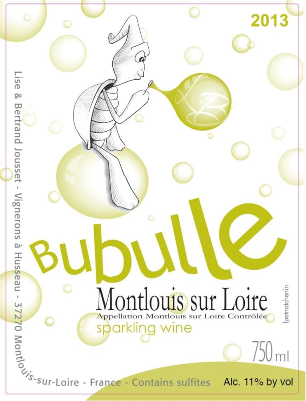 Domaine Jousset Montlouis Bubulle 2013 Front Label