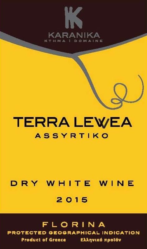 Domaine Karanika Terra Levea Assyrtiko 2015 Front Label
