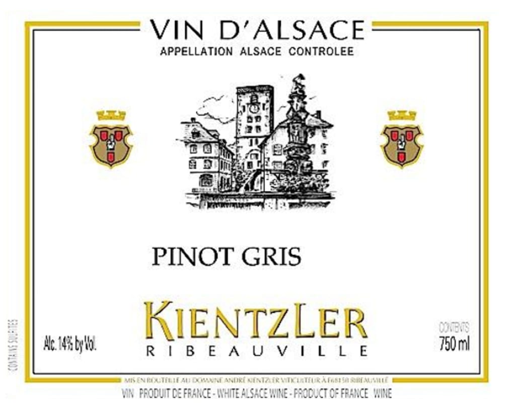 Domaine Kientzler Alsace Pinot Gris 2013 Front Label