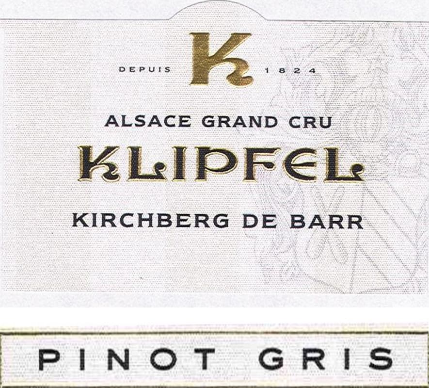 Domaine Klipfel Kirchberg de Barr Pinot Gris 2012 Front Label