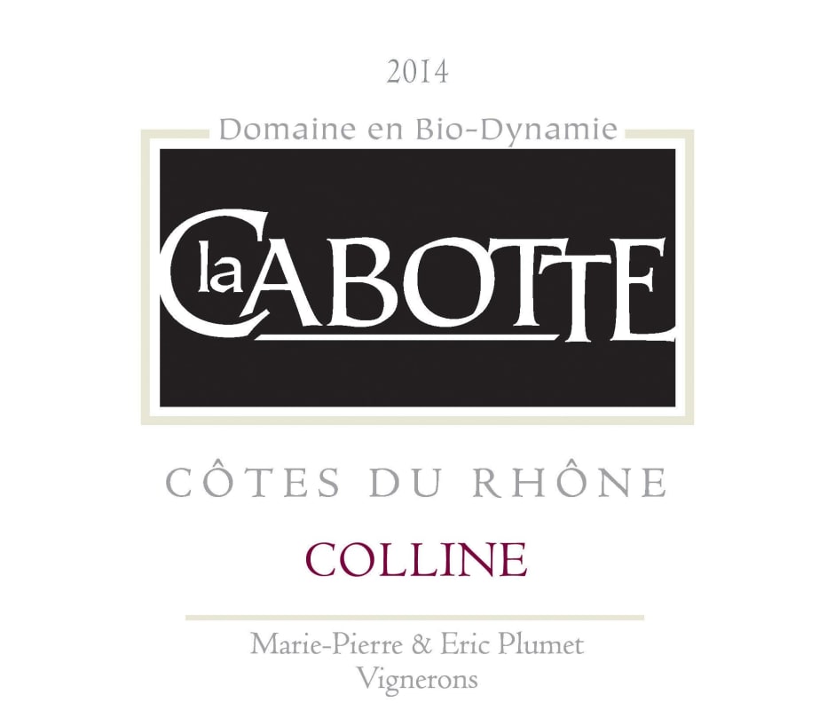 Domaine La Cabotte Cotes du Rhone Colline Rouge 2014 Front Label