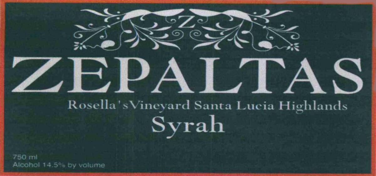 Zepaltas Rosella's Vineyard Syrah 2006 Front Label