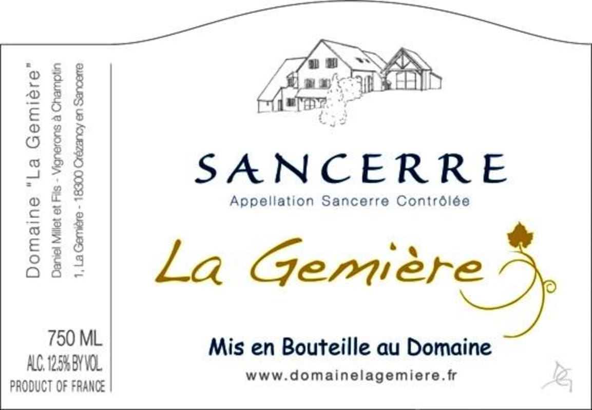 Domaine La Gemiere Sancerre 2014 Front Label