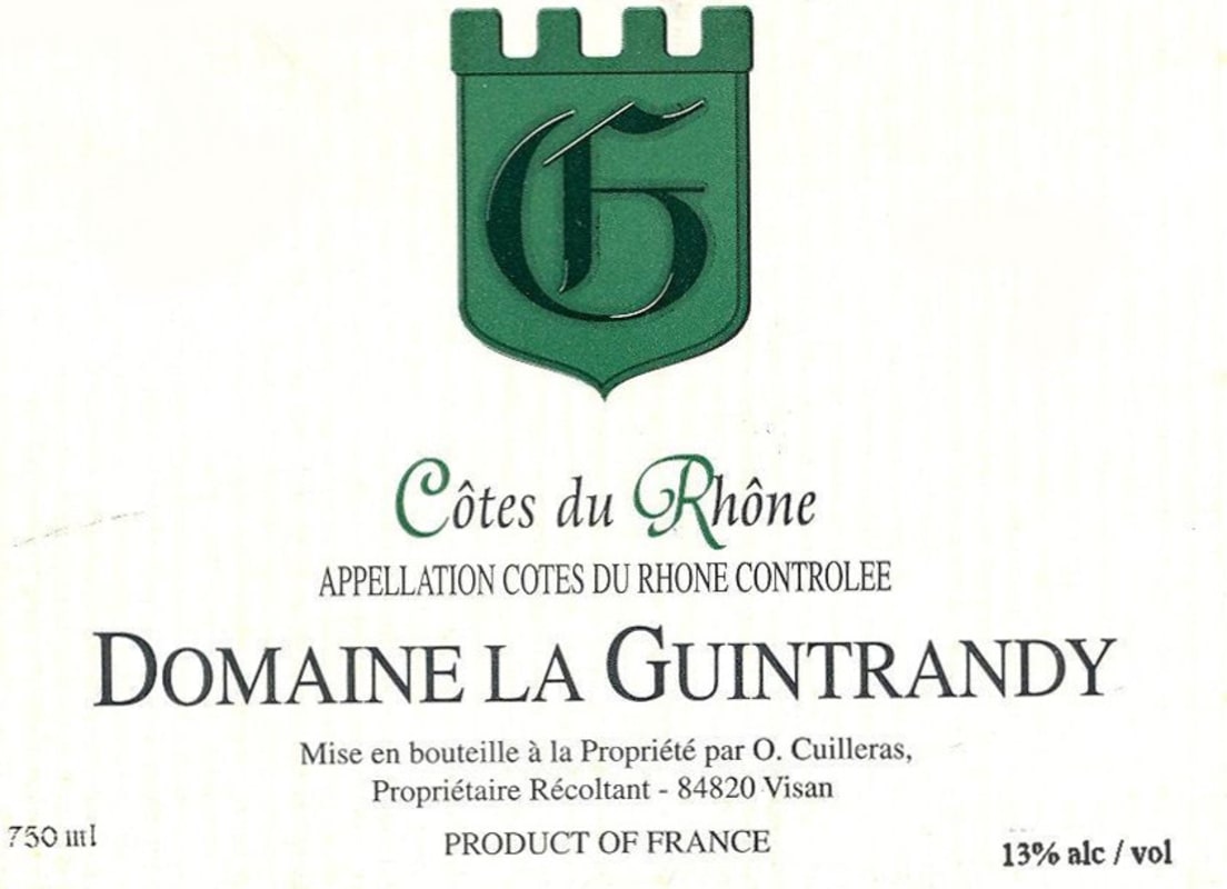 Domaine La Guintrandy Cotes du Rhone Blanc 2012 Front Label