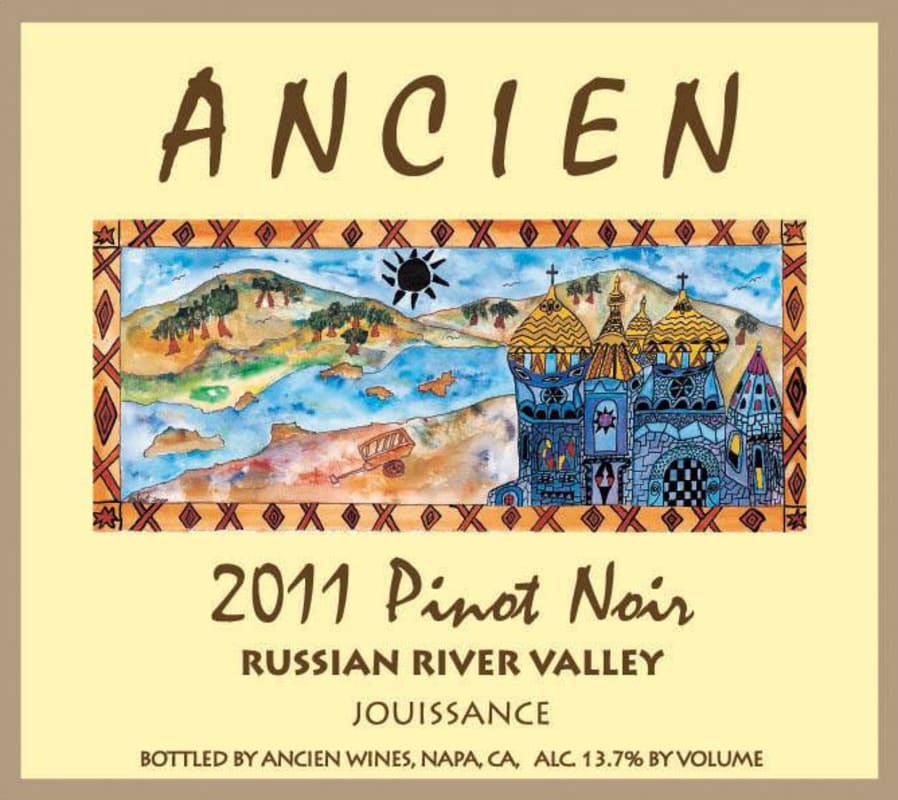 Ancien Wines Jouissance Pinot Noir 2011 Front Label