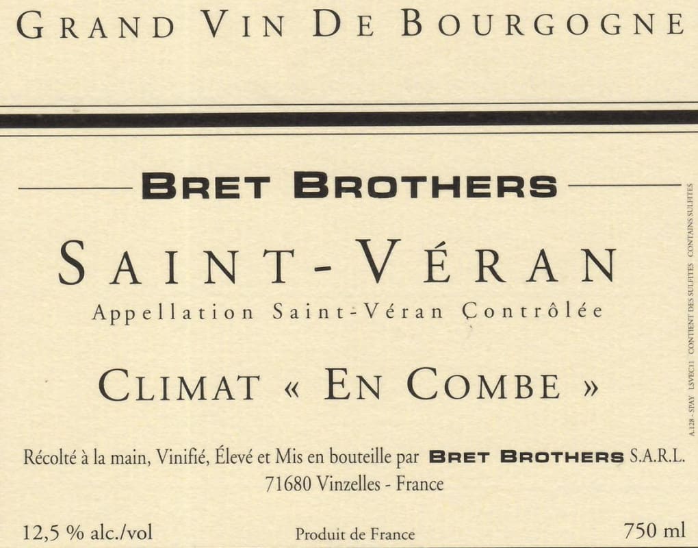 Domaine La Soufrandiere Saint-Veran Climat En Combe 2013 Front Label