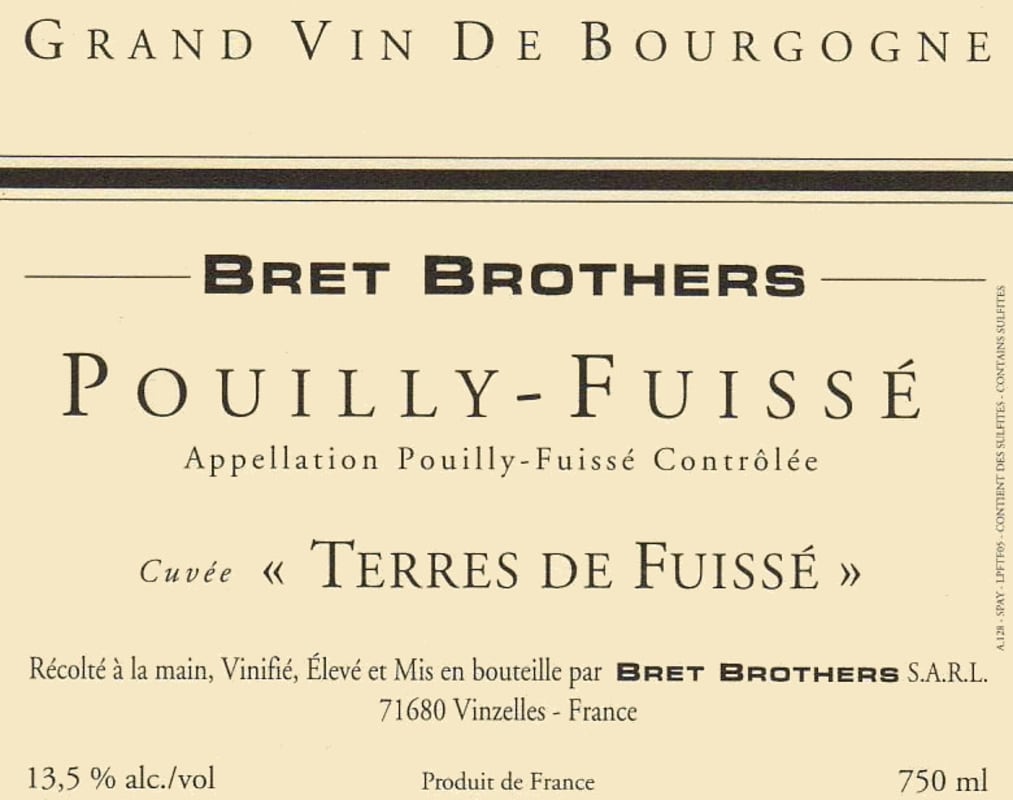 Domaine La Soufrandiere Pouilly-Fuisse Climat Terre de Fuisse 2006 Front Label