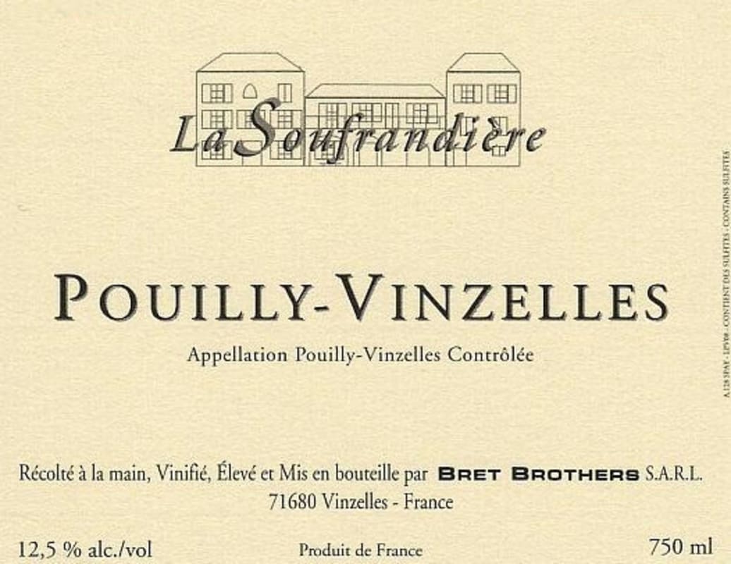 Domaine La Soufrandiere Pouilly-Vinzelles 2012 Front Label