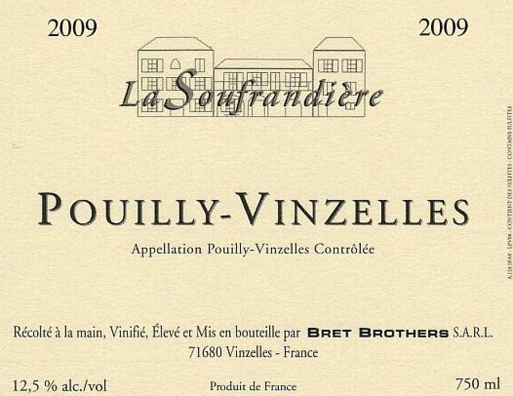 Domaine La Soufrandiere Pouilly-Vinzelles 2009 Front Label