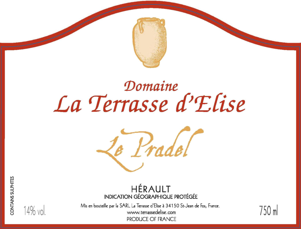 Domaine la Terrasse d'Elise Coteaux du Languedoc Le Pradel 2013 Front Label
