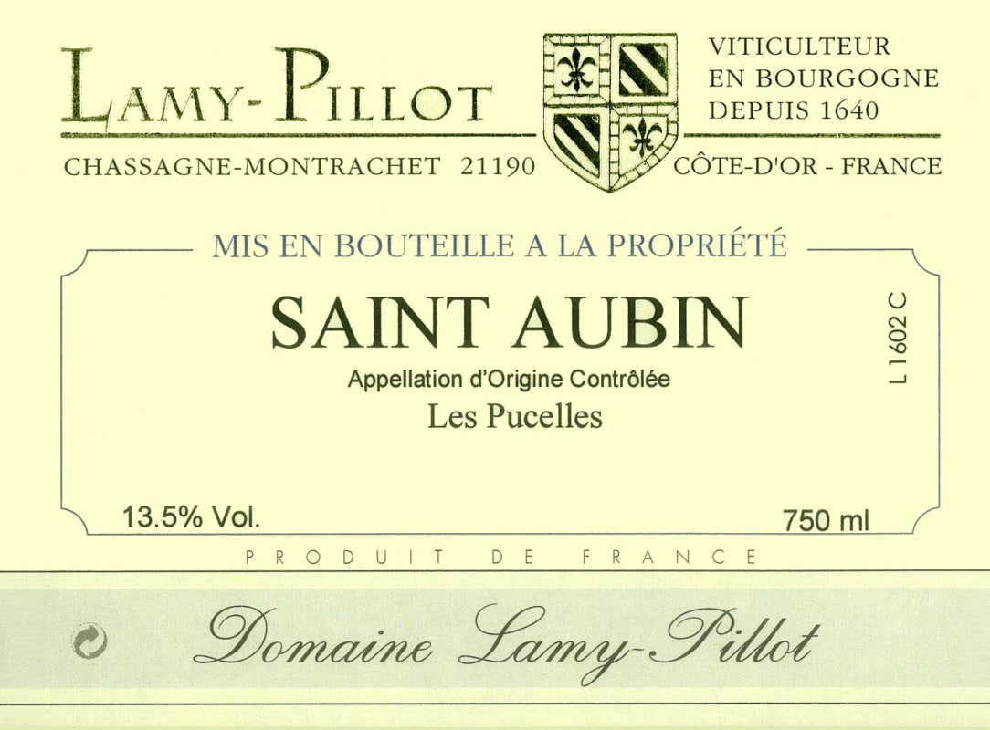 Domaine Lamy Pillot Saint Aubin Les Pucelles 2006 Front Label