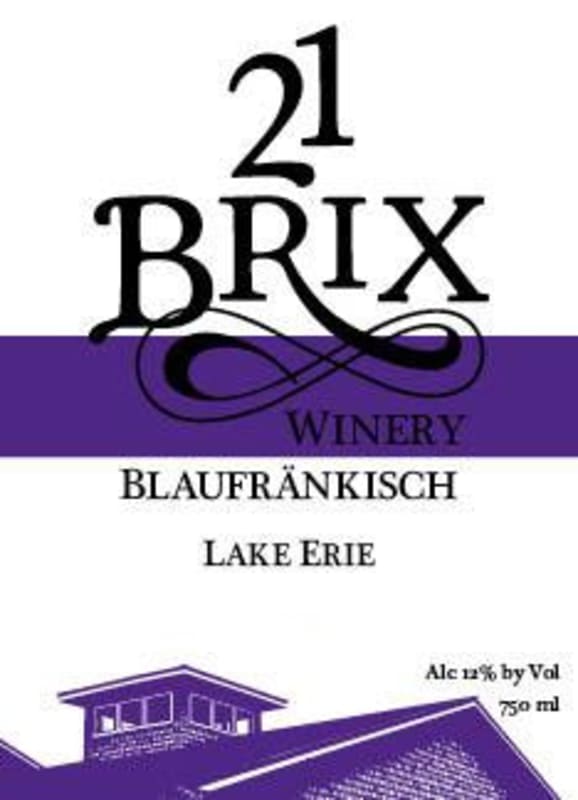21 Brix Winery Lake Erie Blaufrankisch 2013 Front Label