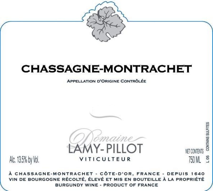 Domaine Lamy Pillot Chassagne-Montrachet Rouge 2013 Front Label