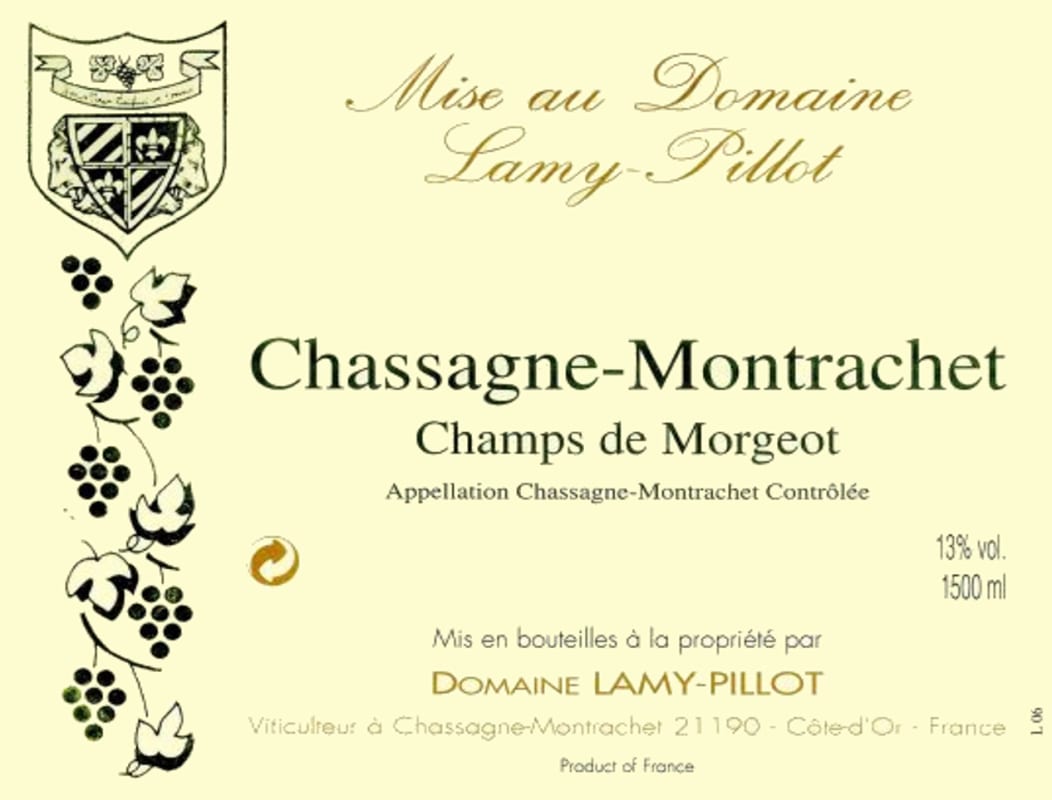 Domaine Lamy Pillot Chassagne-Montrachet Champs de Morgeot Rouge 2013 Front Label