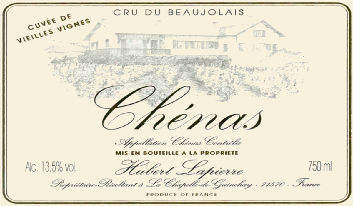 * Chenas Cuvee Vieilles Vignes 2002 Front Label