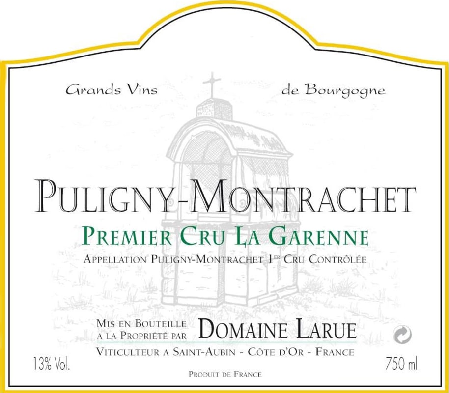 Domaine Larue Puligny-Montrachet La Garenne Premier Cru 2008 Front Label