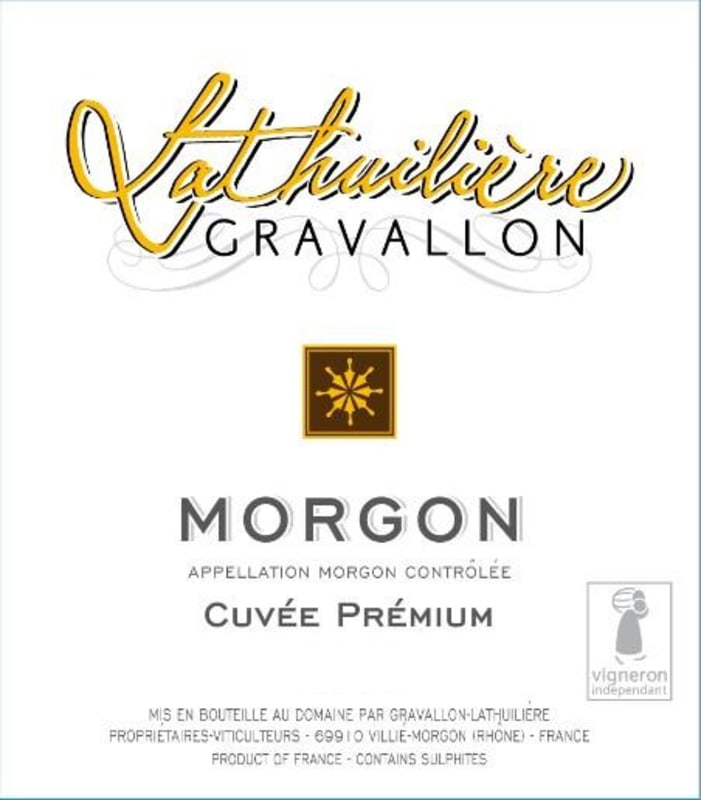 Domaine Lathuiliere Gravallon Morgon Cuvee Premium 2014 Front Label