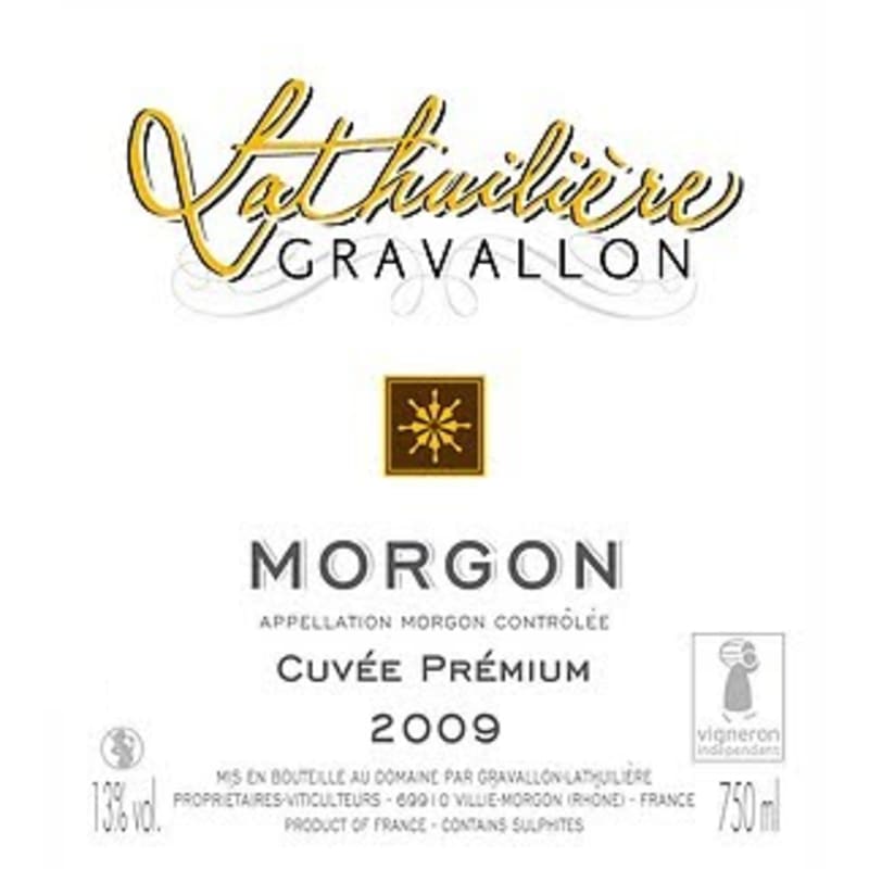 Domaine Lathuiliere Gravallon Morgon Cuvee Premium 2009 Front Label