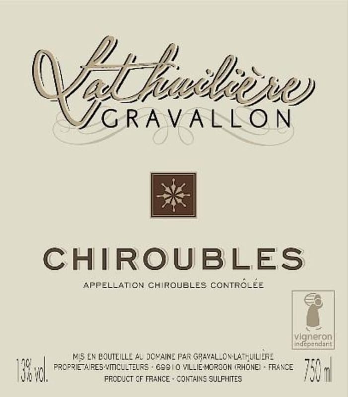Domaine Lathuiliere Gravallon Chiroubles 2011 Front Label