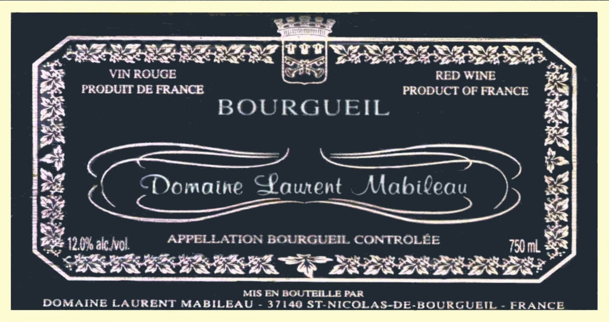 Domaine Laurent Mabileau Bourgueil 2008 Front Label