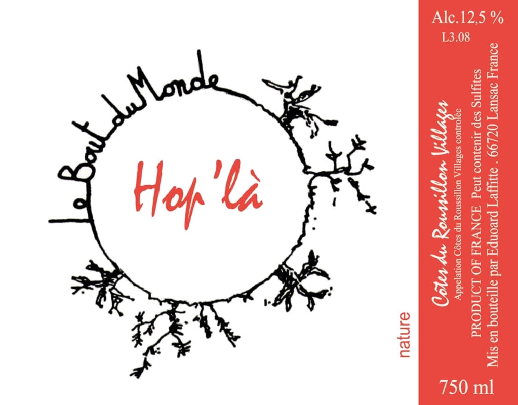 Domaine Le Bout du Monde Cotes du Roussillon Hop'la 2011 Front Label