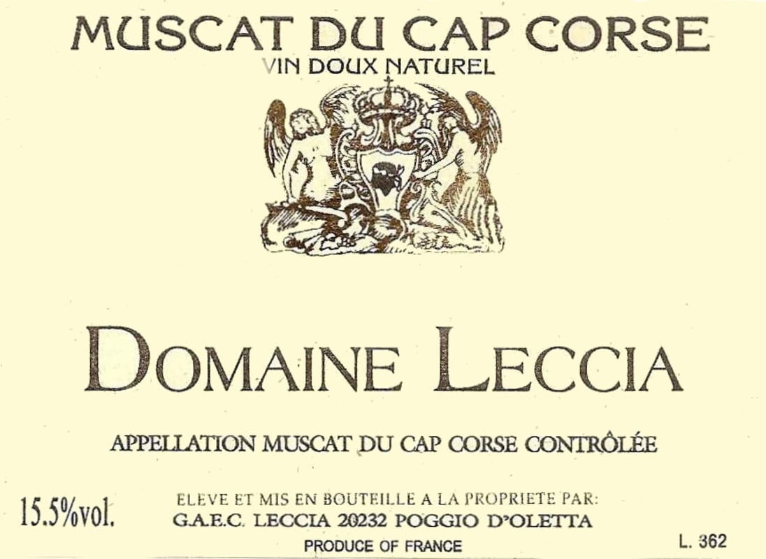 Domaine Leccia Muscat du Cap Corse 2007 Front Label