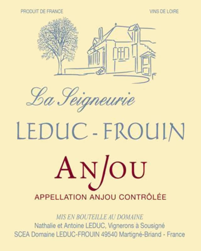 Domaine Leduc-Frouin Anjou La Seigneurie Rouge 2014 Front Label