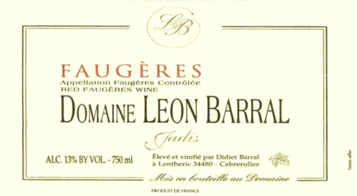 Domaine Leon Barral Faugeres Jadis 2009 Front Label