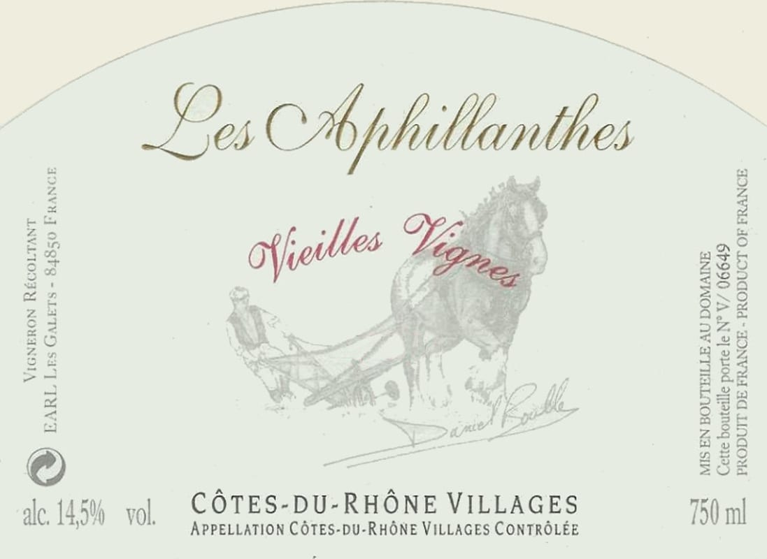 Domaine Les Aphillanthes Cotes du Rhone Vieilles Vignes 2007 Front Label