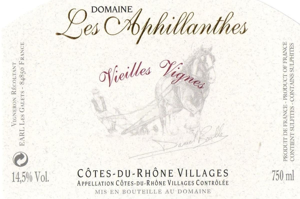 Domaine Les Aphillanthes Cotes du Rhone Vieilles Vignes 2013 Front Label