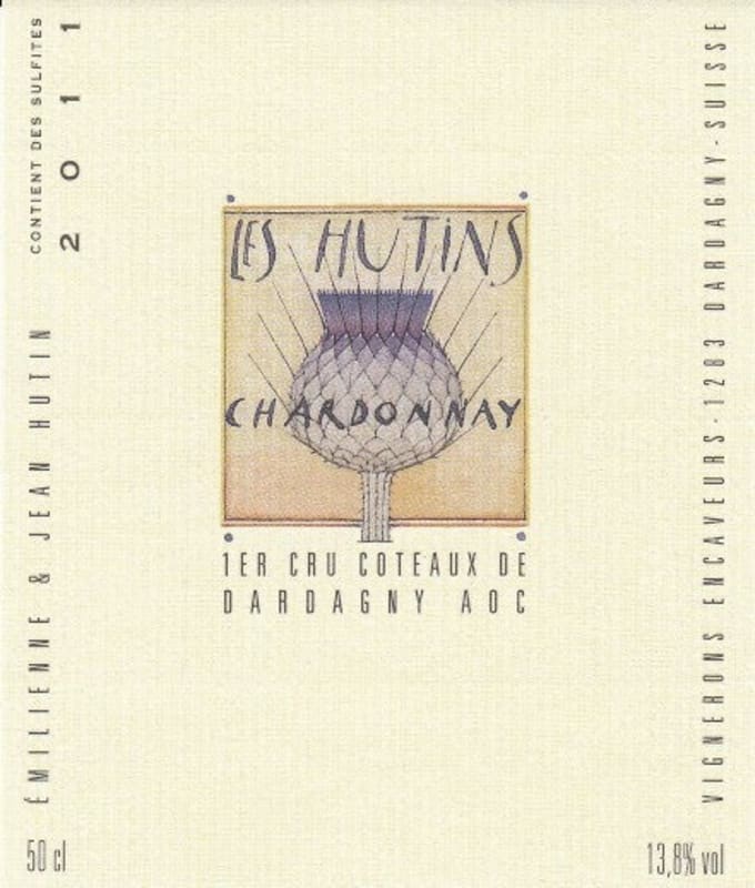 Domaine Les Hutins Dardagny Fut de Chene Chardonnay 2011 Front Label