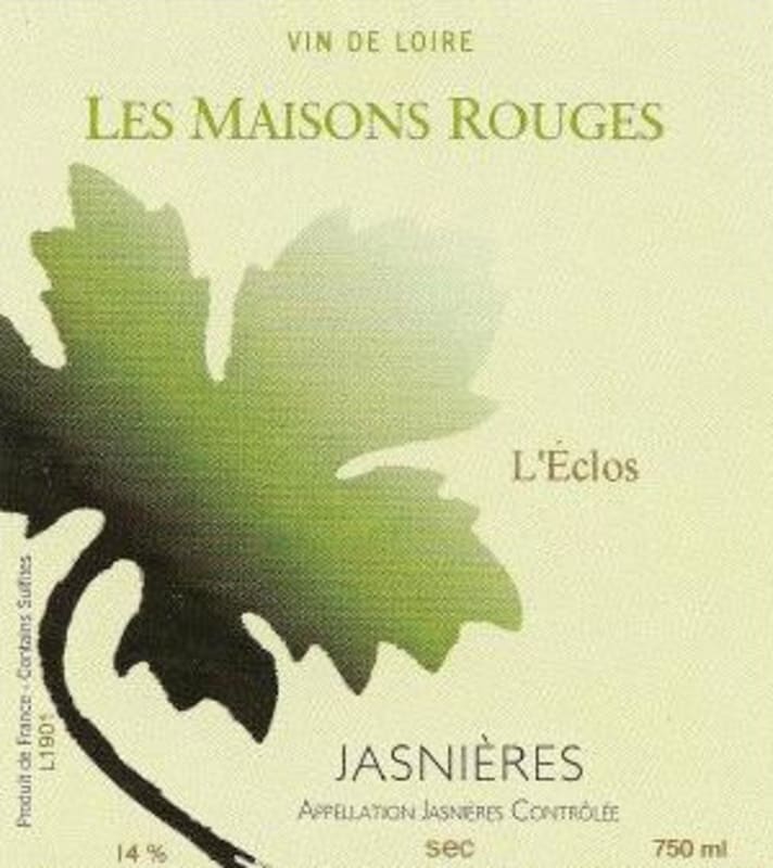 Domaine Les Maisons Rouges Jasnieres L'Eclos 2010 Front Label