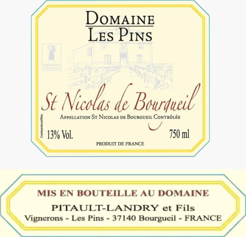 Domaine Les Pins St Nicolas de Bourgueil 2014 Front Label