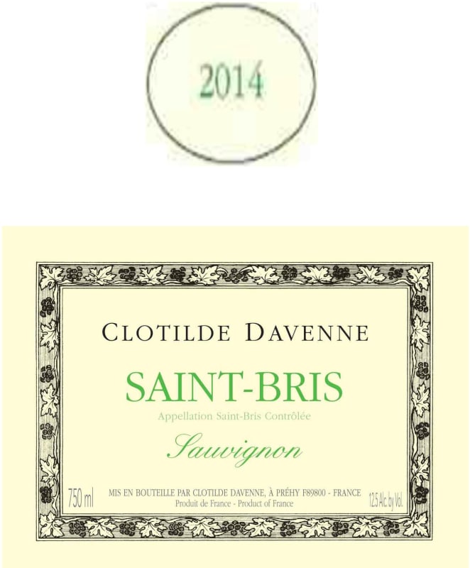 Domaine les Temps Perdus Saint-Bris Sauvignon 2014 Front Label