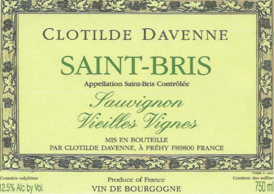 Domaine les Temps Perdus Saint-Bris Vieilles Vignes 2014 Front Label