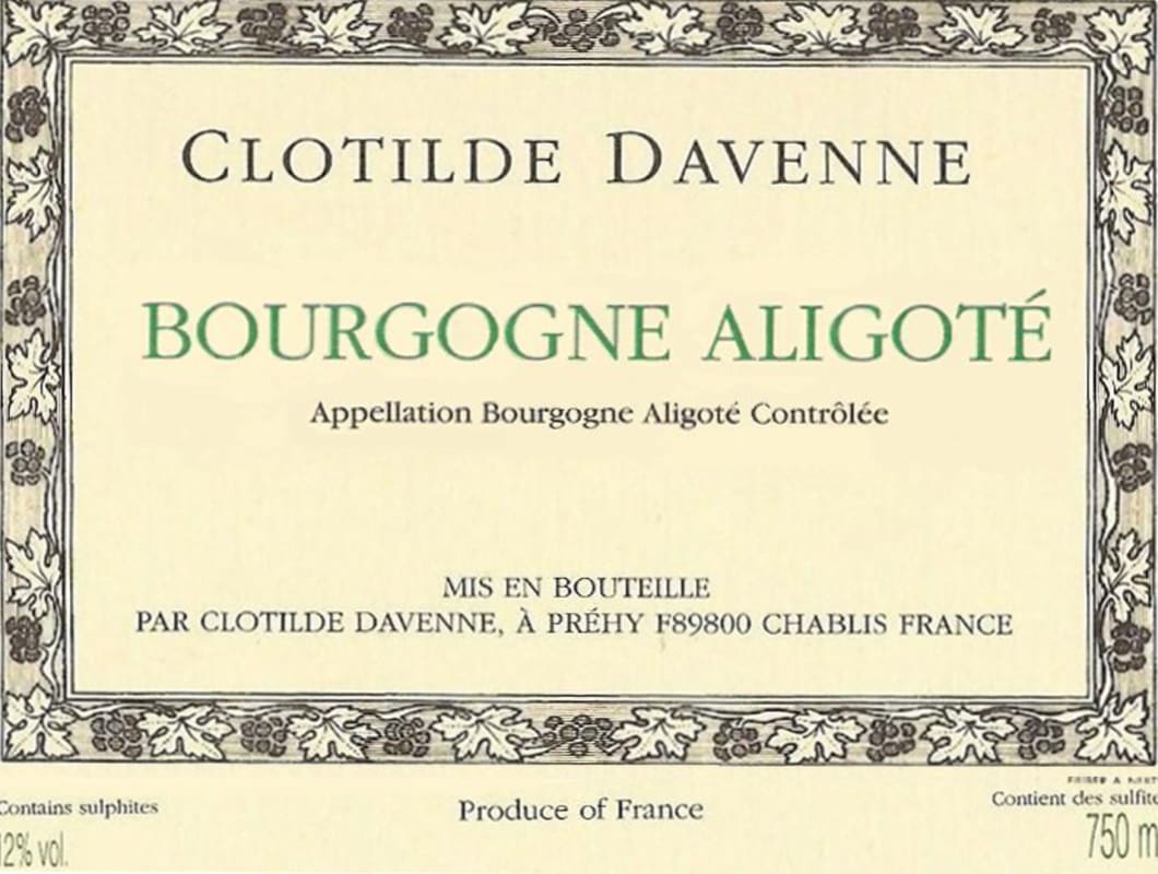 Domaine les Temps Perdus Bourgogne Aligote 2015 Front Label