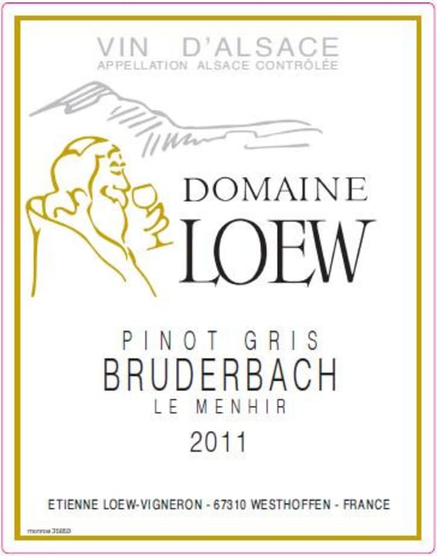 Domaine Loew Bruderbach Le Menhir Pinot Gris 2011 Front Label