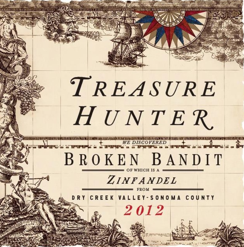 3 Finger Wine Co. Treasure Hunter Broken Bandit Zinfandel 2012 Front Label