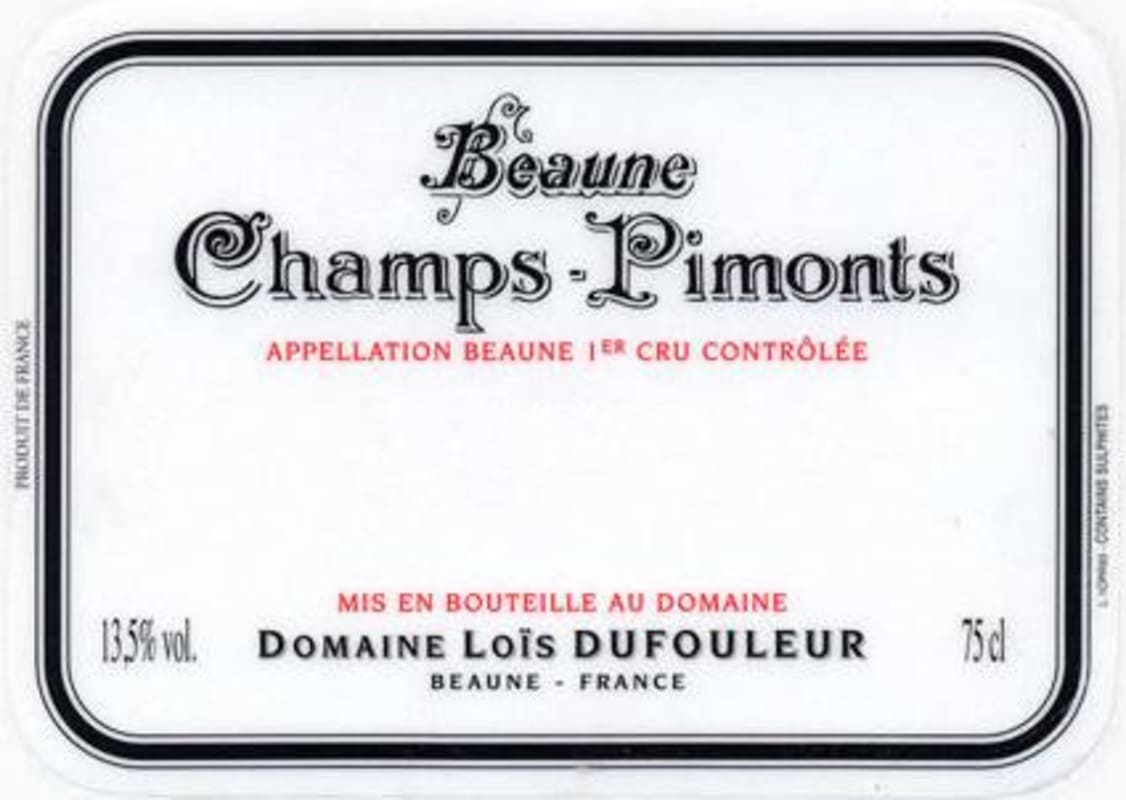 Domaine Lois Dufouleur Beaune Champs Pimon 2008 Front Label